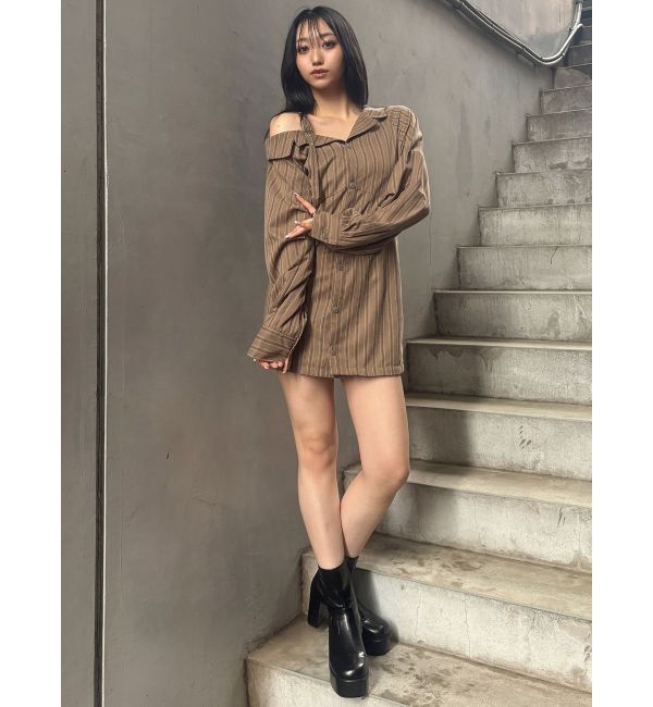 MURUA「2wayスタッズカバーブーツ」|ロングブーツ|