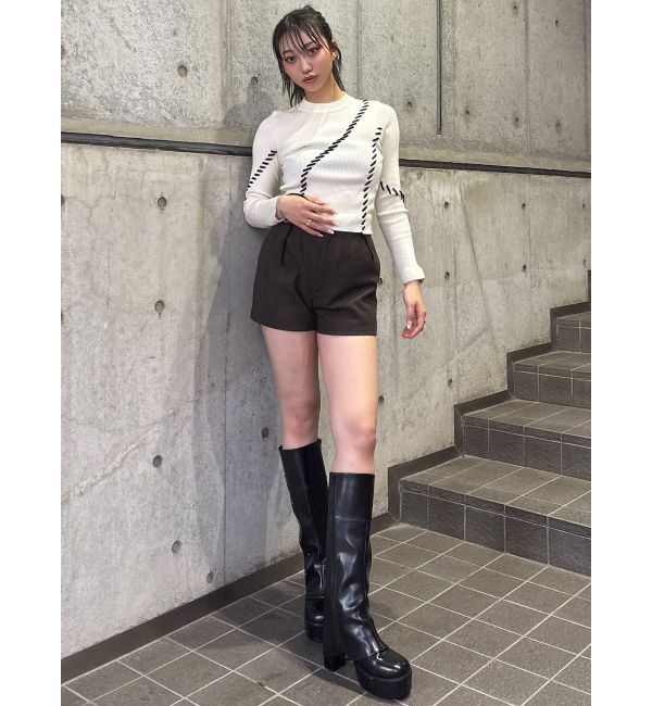 MURUA「2wayスタッズカバーブーツ」|ロングブーツ|