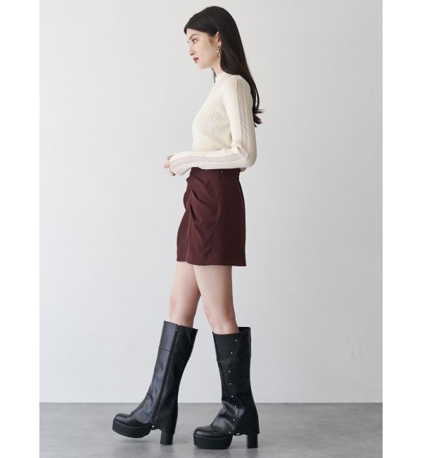 MURUA「2wayスタッズカバーブーツ」|ロングブーツ|