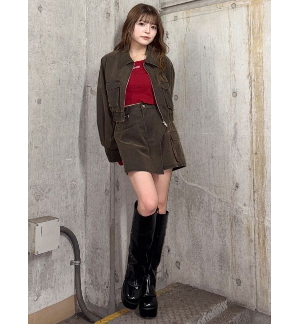 MURUA「2wayスタッズカバーブーツ」|ロングブーツ|