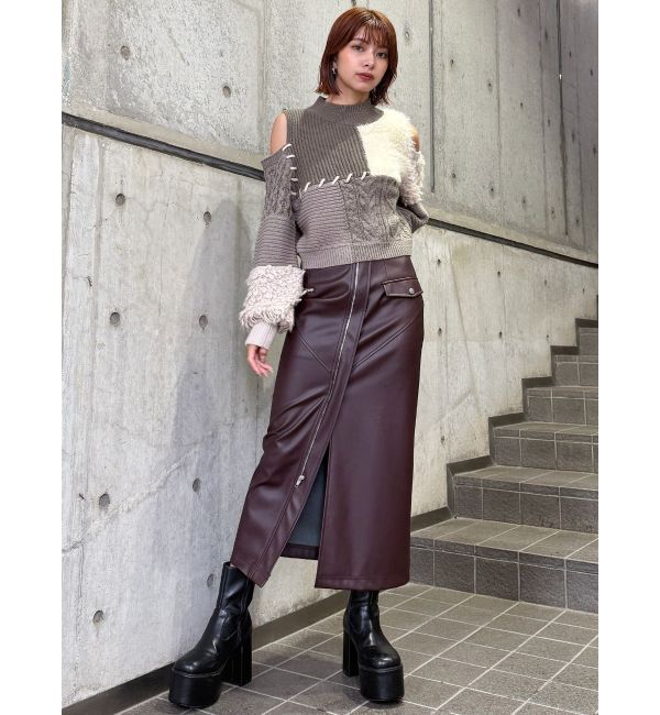 MURUA「2wayスタッズカバーブーツ」|ロングブーツ|