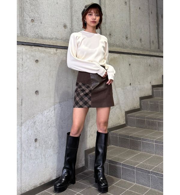 MURUA「2wayスタッズカバーブーツ」|ロングブーツ|