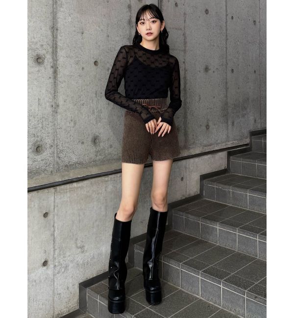 MURUA「2wayスタッズカバーブーツ」|ロングブーツ|