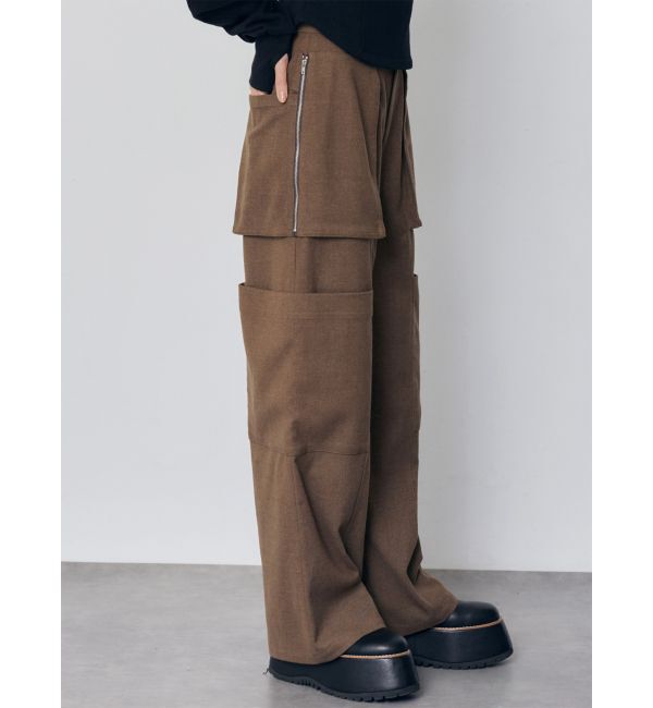 MURUA「カーゴZIPパンツ」|カーゴ|ブラウン