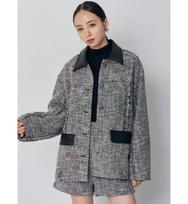 MURUA「ツイードミドルジャケット」|テーラードジャケット|