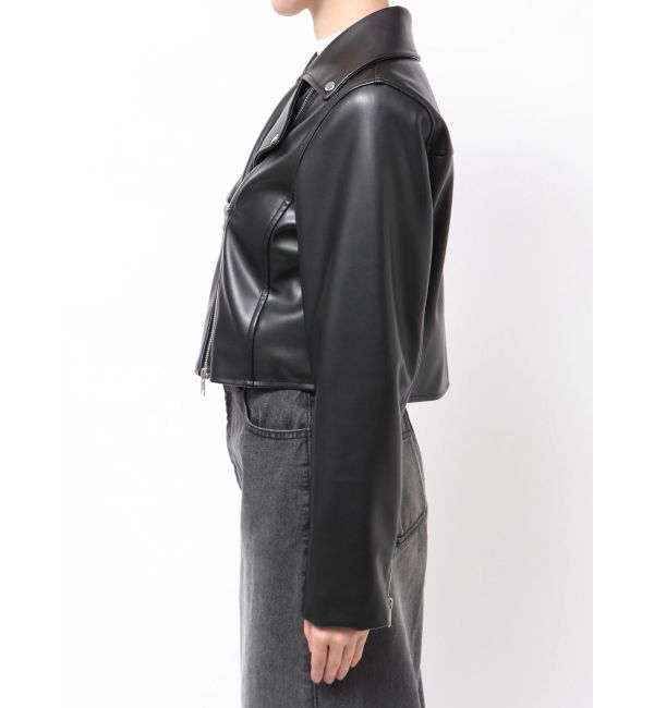 MURUA「コンパクトフェイクレザーライダースジャケット」|ライダースジャケット|