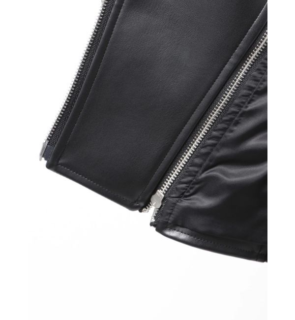 MURUA「コンパクトフェイクレザーライダースジャケット」|ライダースジャケット|