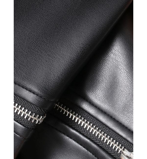 MURUA「コンパクトフェイクレザーライダースジャケット」|ライダースジャケット|