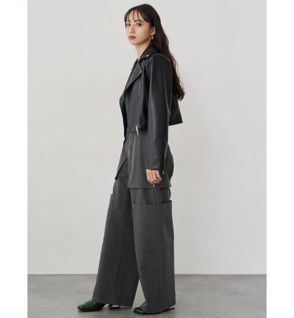 MURUA「コンパクトフェイクレザーライダースジャケット」|ライダースジャケット|