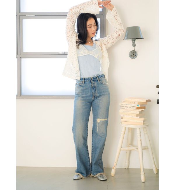 Ungrid「シアーエンブロイダリービスチェ」|シャツ・ブラウス|