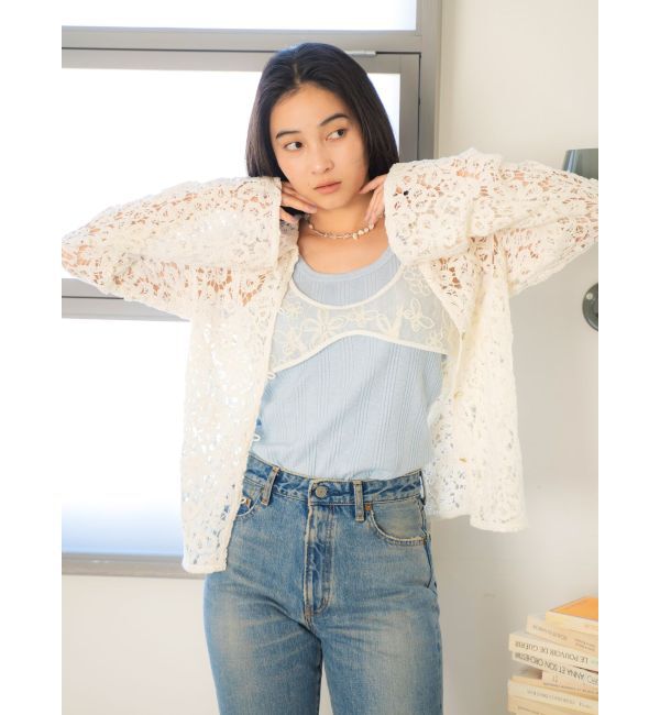 Ungrid「シアーエンブロイダリービスチェ」|シャツ・ブラウス|