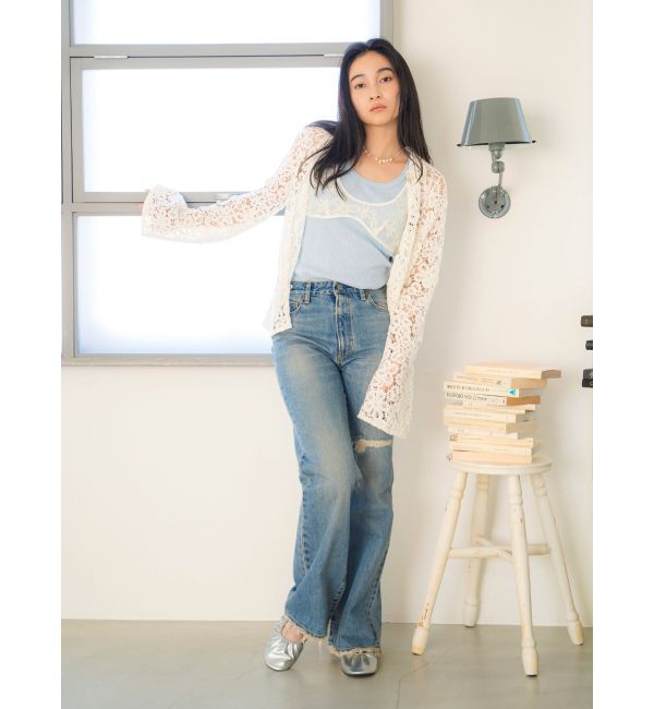 Ungrid「シアーエンブロイダリービスチェ」|シャツ・ブラウス|