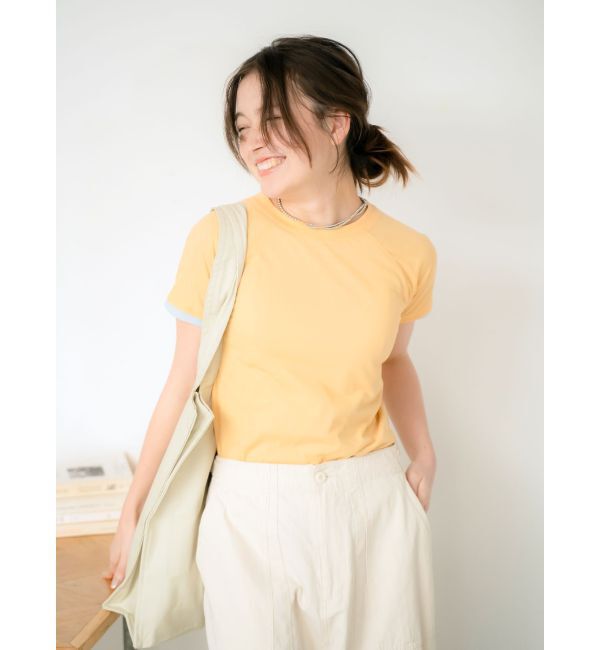 Ungrid「シアーカラーラグランTee」|Tシャツ・カットソー|オレンジ