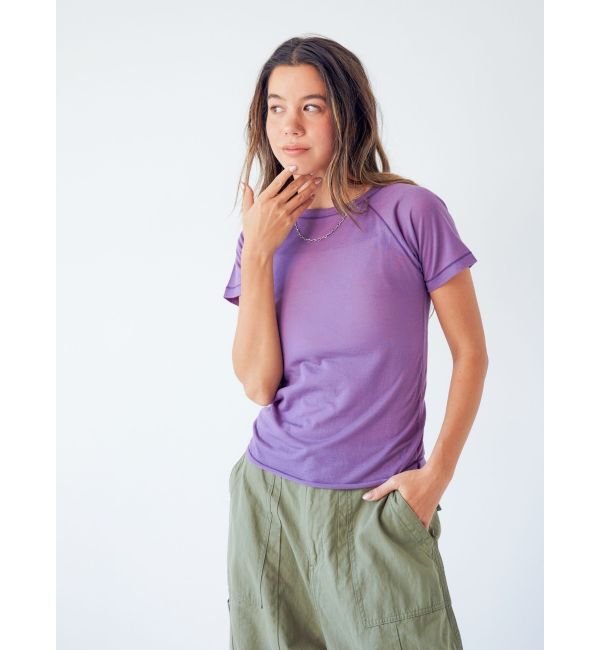 Ungrid「シアーカラーラグランTee」|Tシャツ・カットソー|パープル