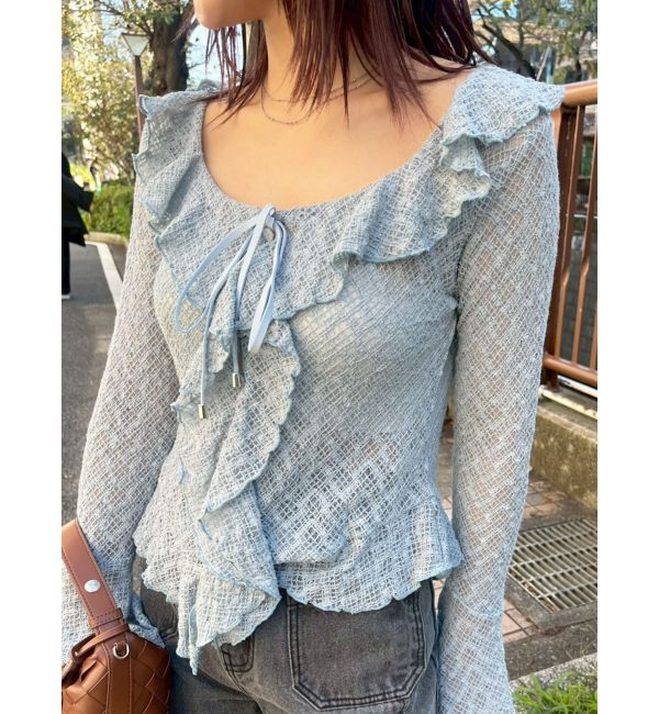 LAGUNAMOON「レースフリルデザインシャツ」|シャツ・ブラウス|