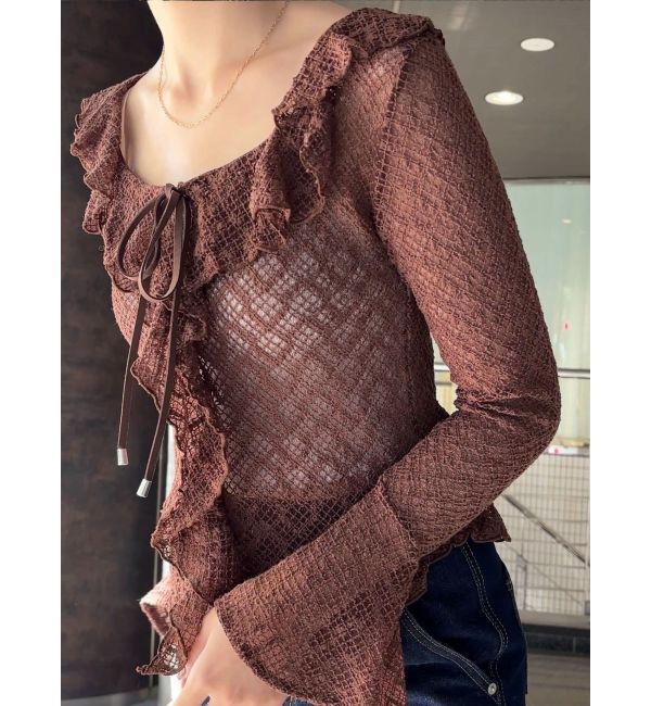 LAGUNAMOON「レースフリルデザインシャツ」|シャツ・ブラウス|