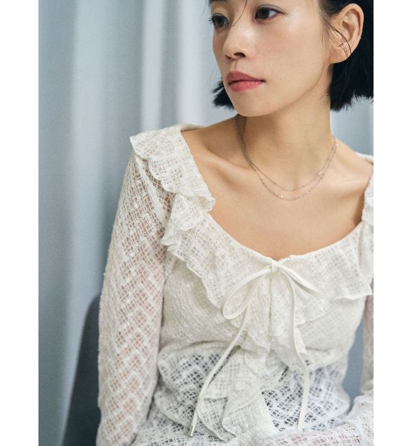 LAGUNAMOON「レースフリルデザインシャツ」|シャツ・ブラウス|