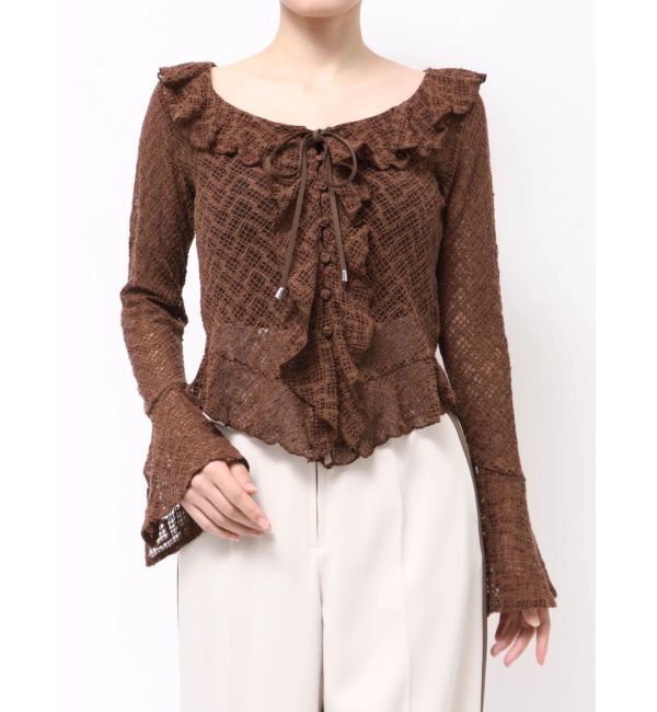 LAGUNAMOON「レースフリルデザインシャツ」|シャツ・ブラウス|