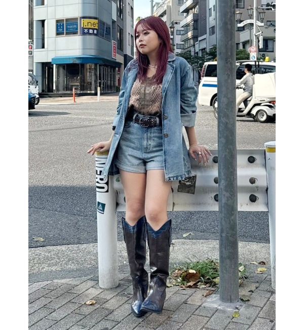 EVRIS「エッジデザインウエスタンブーツ」|ロングブーツ|