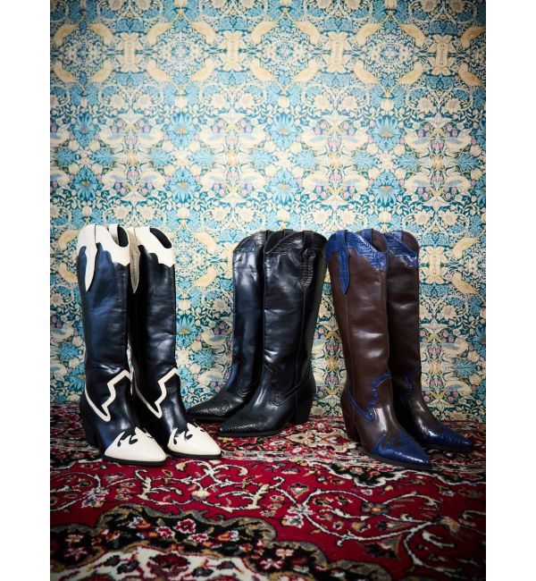 EVRIS「エッジデザインウエスタンブーツ」|ロングブーツ|