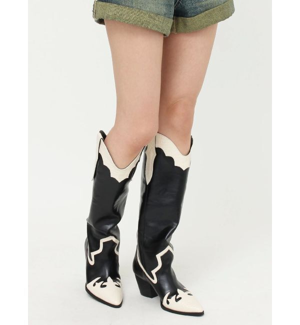 EVRIS「エッジデザインウエスタンブーツ」|ロングブーツ|