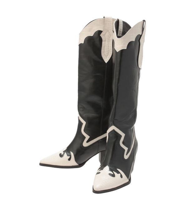 EVRIS「エッジデザインウエスタンブーツ」|ロングブーツ|