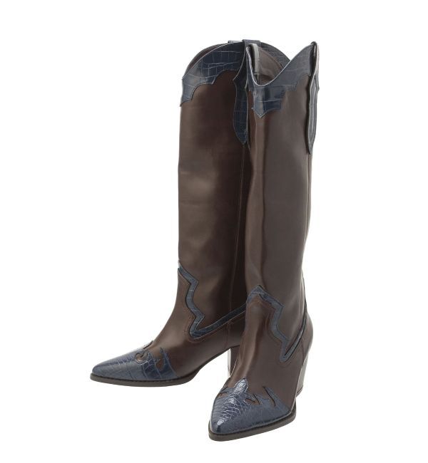 EVRIS「エッジデザインウエスタンブーツ」|ロングブーツ|