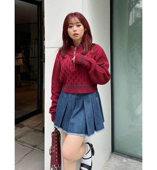 EVRIS「プリーツデニムミニスカート」|スカート|