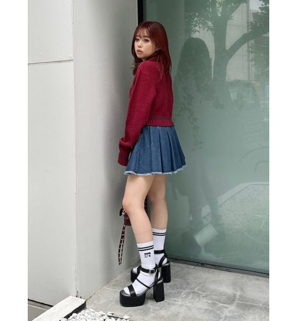 EVRIS「プリーツデニムミニスカート」|スカート|