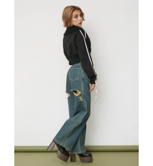 EVRIS「ウエスタンデザインプラットフォームブーツ」|ショートブーツ|