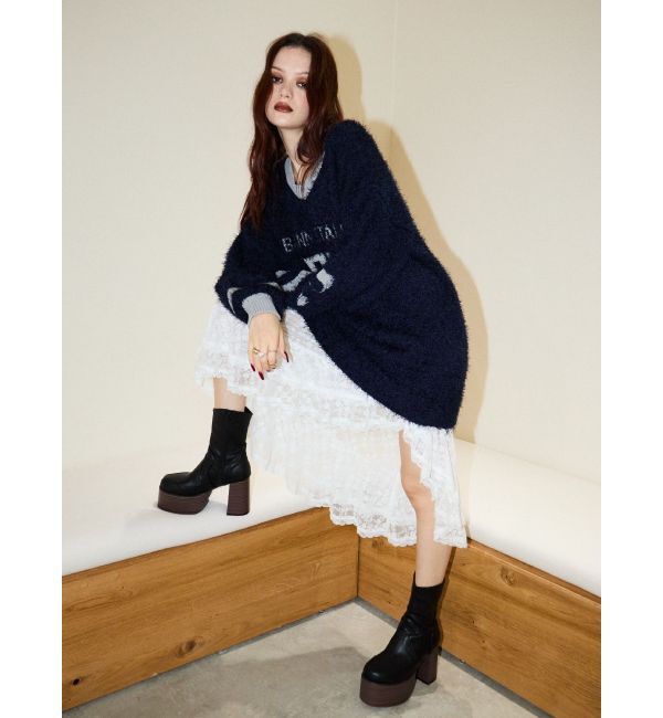 EVRIS「ウエスタンデザインプラットフォームブーツ」|ショートブーツ|