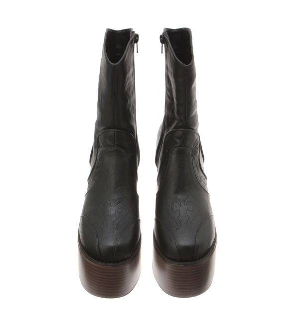 EVRIS「ウエスタンデザインプラットフォームブーツ」|ショートブーツ|