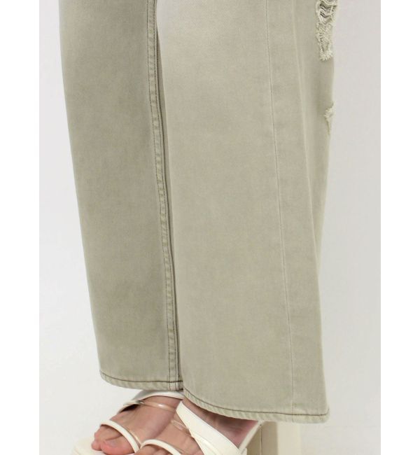 EVRIS「オーバークラッシュワイドデニムパンツ」|デニム|