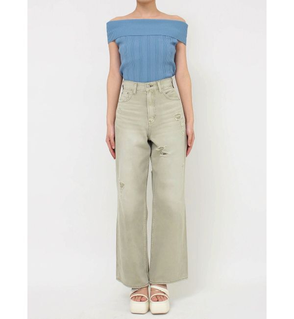 EVRIS「オーバークラッシュワイドデニムパンツ」|デニム|