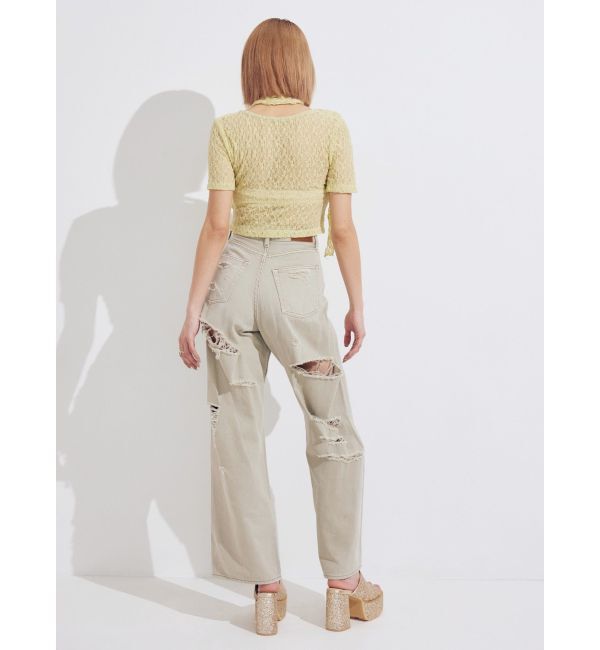 EVRIS「オーバークラッシュワイドデニムパンツ」|デニム|