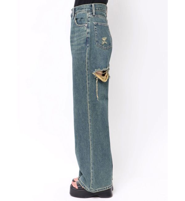 EVRIS「BACKスラッシュワイドデニムパンツ」|デニム|