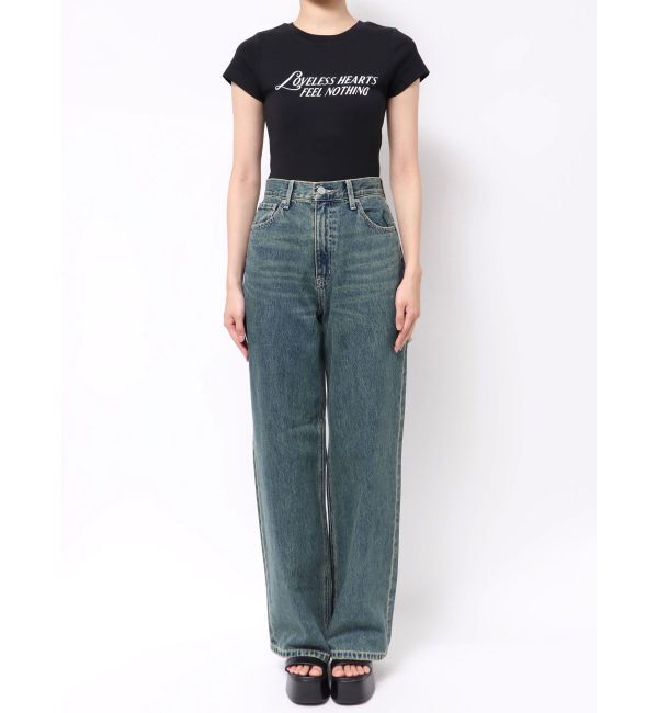 EVRIS「BACKスラッシュワイドデニムパンツ」|デニム|