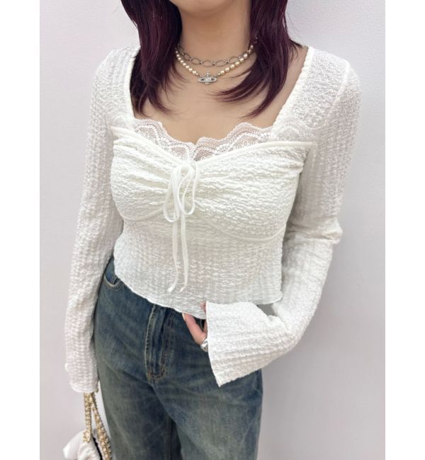 EVRIS「レースドッキングトップス」|Tシャツ・カットソー|