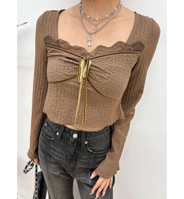 EVRIS「レースドッキングトップス」|Tシャツ・カットソー|