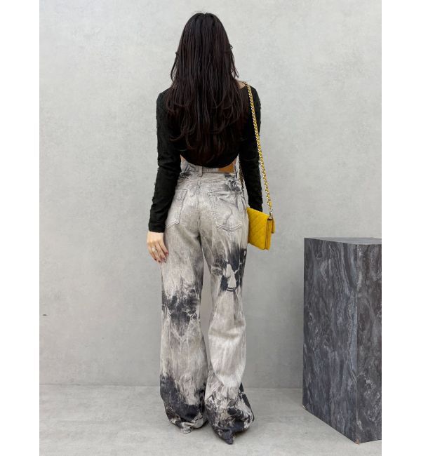 EVRIS「マーブルワイドデニムパンツ」|デニム|