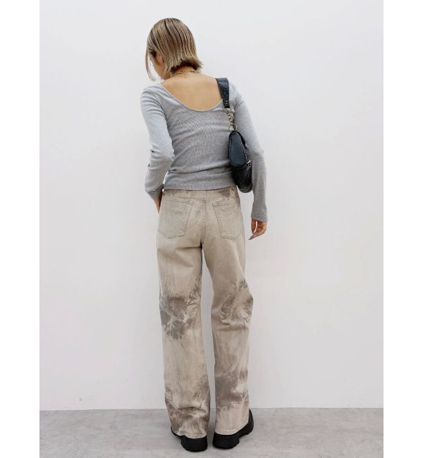 EVRIS「マーブルワイドデニムパンツ」|デニム|