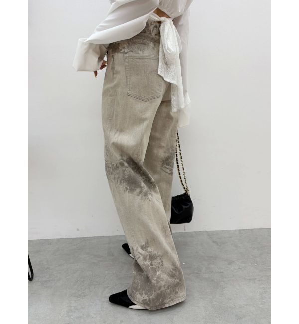 EVRIS「マーブルワイドデニムパンツ」|デニム|