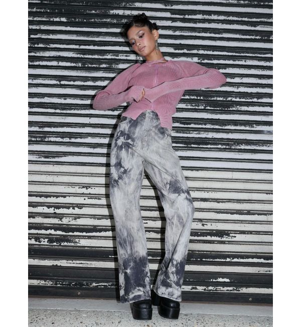 EVRIS「マーブルワイドデニムパンツ」|デニム|