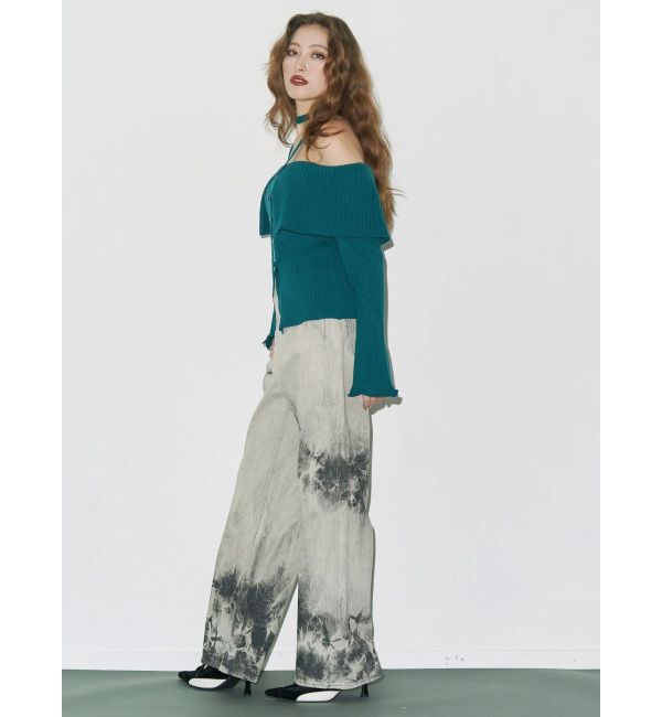 EVRIS「マーブルワイドデニムパンツ」|デニム|