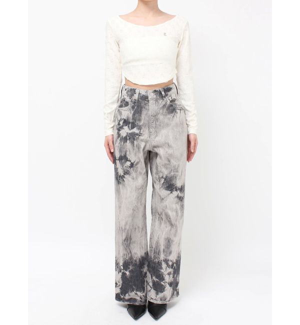 EVRIS「マーブルワイドデニムパンツ」|デニム|