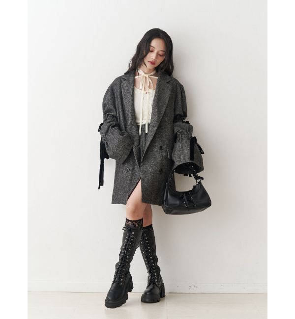 jouetie「スリーブリボンジャケットコート」|テーラードジャケット|