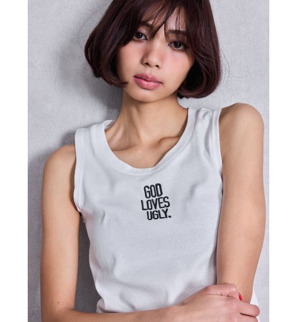 GYDA「GOD LOVES UGLYサイドレースタンクトップ」|タンクトップ|オフホワイト