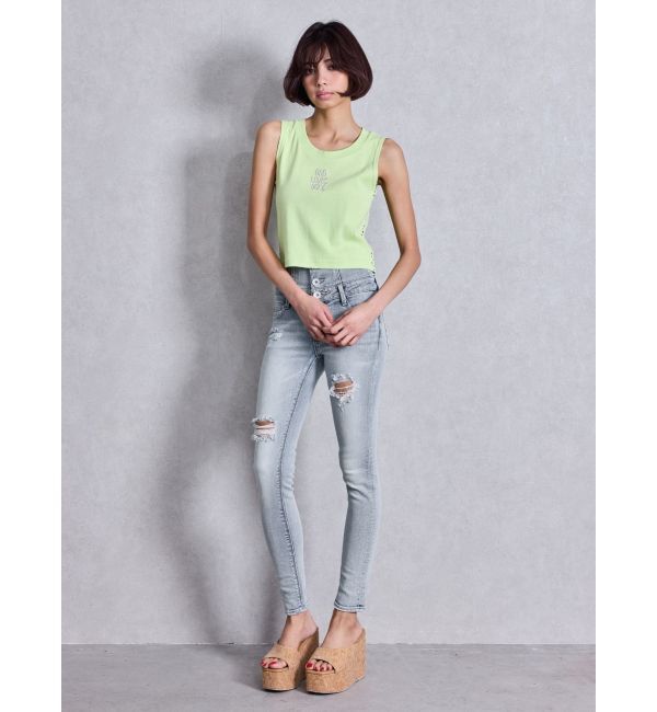 GYDA「GOD LOVES UGLYサイドレースタンクトップ」|タンクトップ|