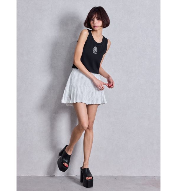 GYDA「GOD LOVES UGLYサイドレースタンクトップ」|タンクトップ|