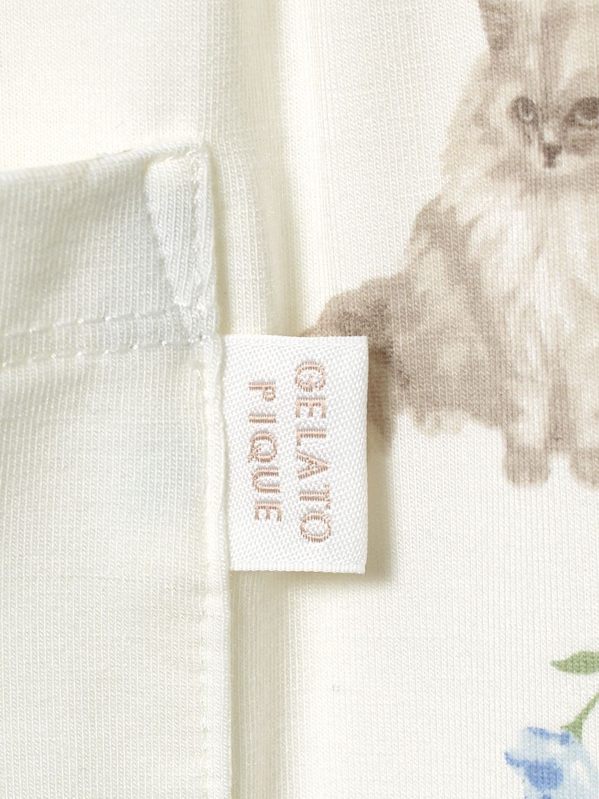 GELATO PIQUE KIDS & BABY「【JUNIOR】フラワーキャット柄プルオーバー&ロングパンツセット」|ルームウェア|